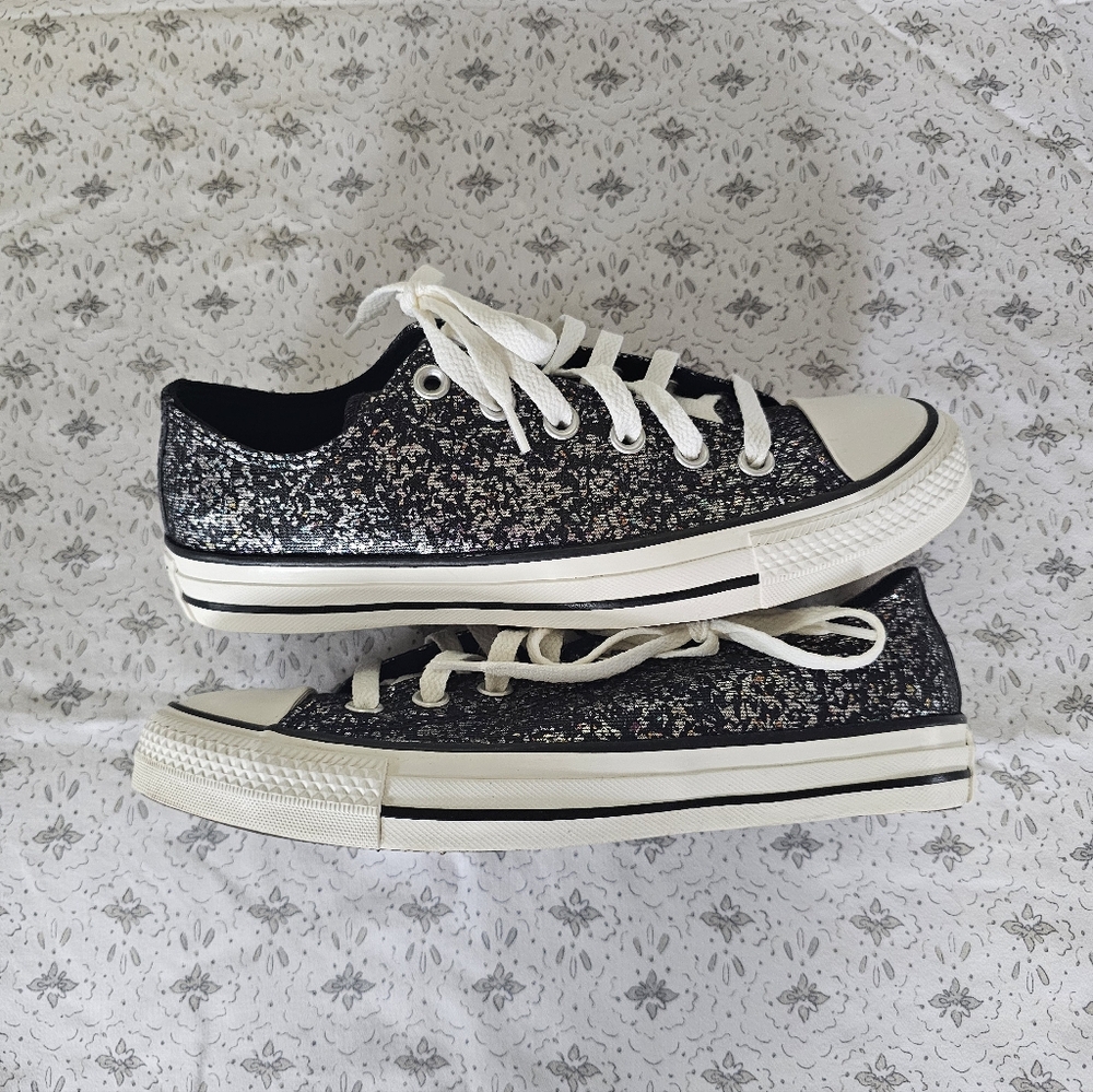Converse Chuck Taylor Black & Silver Metallic Glitter - Picture 3 of 6